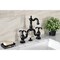 Kingston Brass Bridge Bathroom Faucet with Brass PopUp, Matte Black KS7970TX - alternate 6